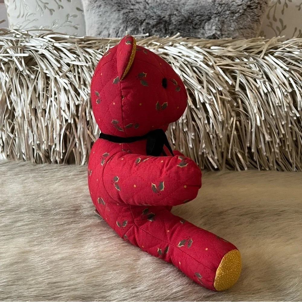 Vintage VERA BRADLEY Noah Holiday 1998 Plush Bear 10” Red Green Holly Christmas